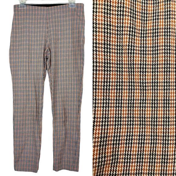 A New Day Orange Houndstooth Straight Leg Trouser Pants 4 - Picture 1 of 9